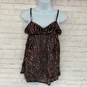 Y2K Victoria’s Secret Very Sexy cheetah print silk top size large